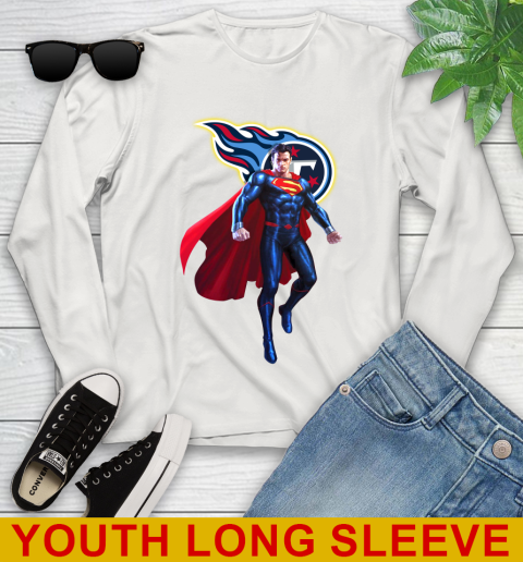 NFL Superman DC Sports Football Tennessee Titans Youth Long Sleeve 12