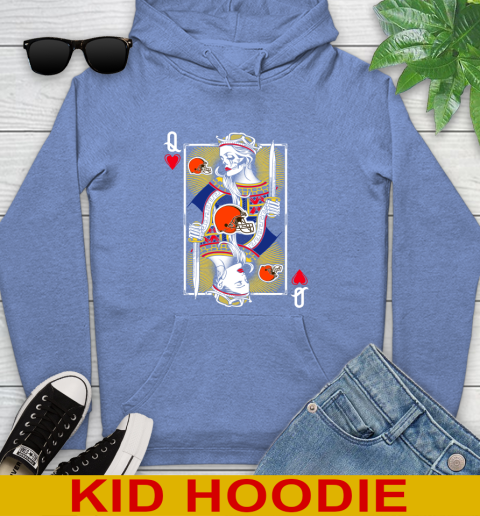 NFL Football Cleveland Browns The Queen Of Hearts Card Shirt Youth Hoodie 12