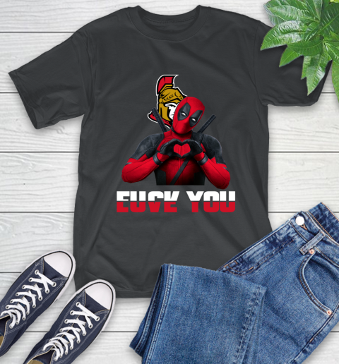 NHL Ottawa Senators Deadpool Love You Fuck You Hockey Sports T-Shirt