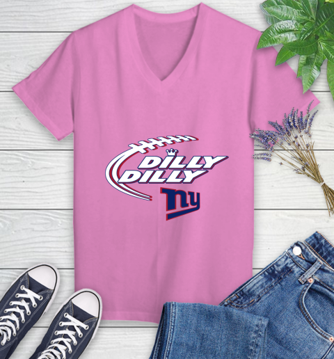 NFL New York Giants Dilly Dilly Football Sports Women's V-Neck T-Shirt 14