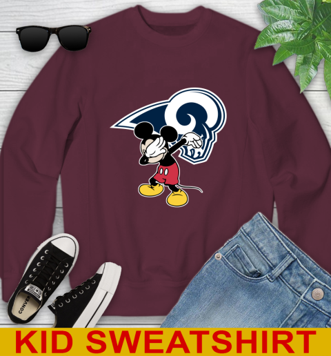 Los Angeles Rams NFL Football Dabbing Mickey Disney Sports Youth Sweatshirt 5