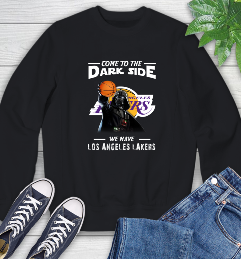 NBA Come To The Dark Side We Have Los Angeles Lakers Star Wars Darth Vader Basketball Sweatshirt