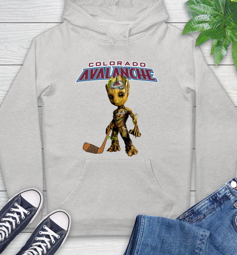 Colorado Avalanche NHL Hockey Groot Marvel Guardians Of The Galaxy Hoodie