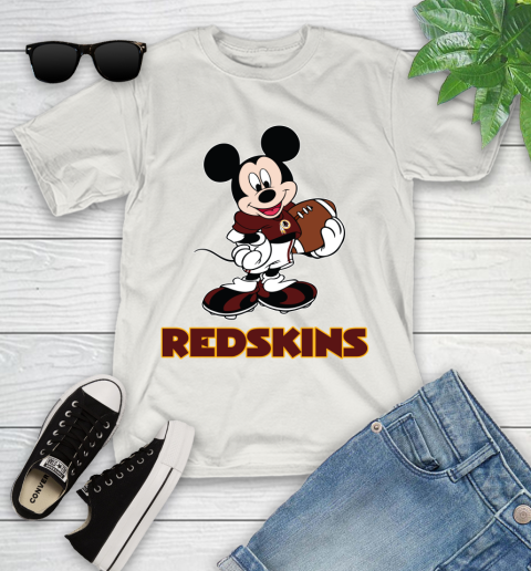 NFL Football Washington Redskins Cheerful Mickey Mouse Shirt Youth T-Shirt 12