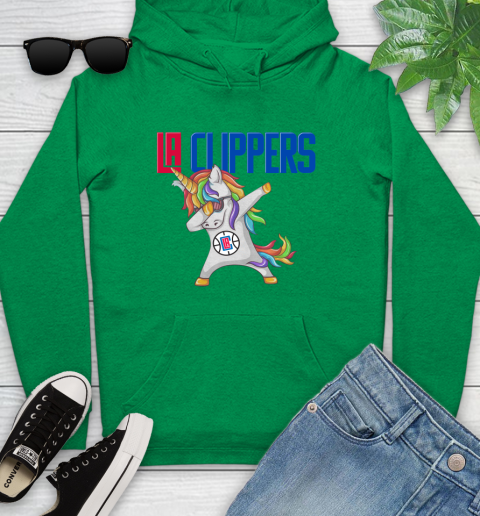 LA Clippers NBA Basketball Funny Unicorn Dabbing Sports Youth Hoodie 7