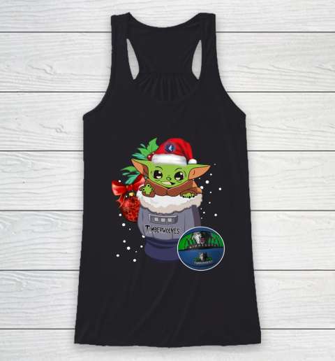Minnesota Timberwolves Christmas Baby Yoda Star Wars Funny Happy NBA Racerback Tank