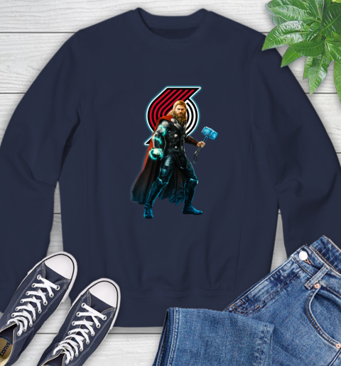 NBA Thor Avengers Endgame Basketball Portland Trail Blazers Sweatshirt 3