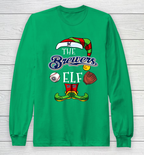 Milwaukee Brewers Christmas ELF Funny MLB Long Sleeve T-Shirt 4