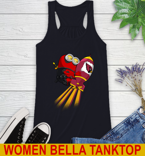NFL Football Arizona Cardinals Deadpool Minion Marvel Shirt Racerback Tank 8