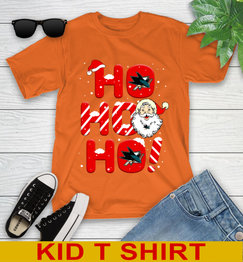 San Jose Sharks NHL Hockey Ho Ho Ho Santa Claus Merry Christmas Shirt Youth T-Shirt 8