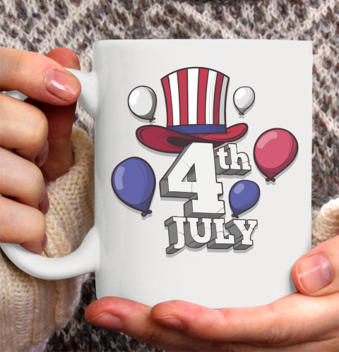 All American  US Flag Cap, 4th of July Independence Day Ceramic Mug 11oz