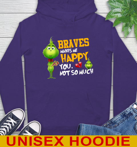 MLB Atlanta Braves Makes Me Happy You Not So Much Grinch Baseball Sports Hoodie 5
