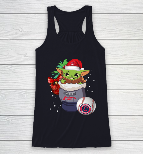 Cleveland Indians Christmas Baby Yoda Star Wars Funny Happy MLB Racerback Tank 8