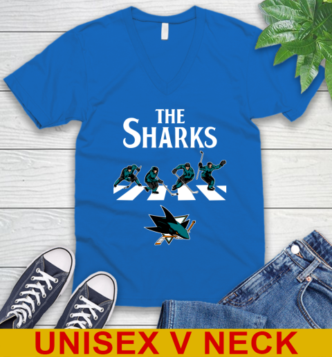 NHL Hockey San Jose Sharks The Beatles Rock Band Shirt V-Neck T-Shirt 5