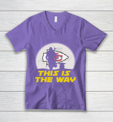 Kansas City Chiefs NFL Football Star Wars Yoda And Mandalorian This Is The Way V-Neck T-Shirt 8