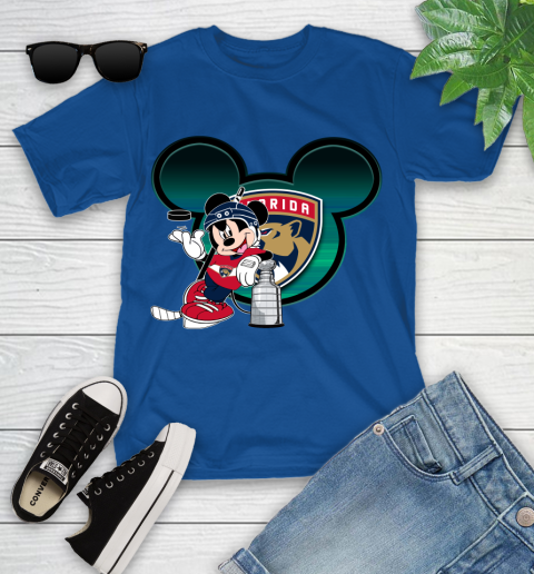 NHL Florida Panthers Stanley Cup Mickey Mouse Disney Hockey T Shirt Youth T-Shirt 9