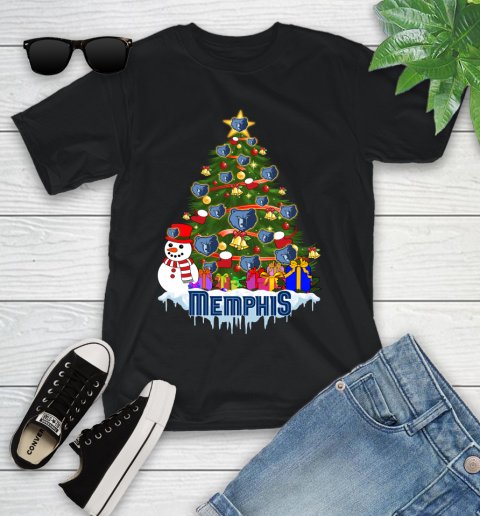 Memphis Grizzlies Merry Christmas NBA Basketball Sports Youth T-Shirt 2