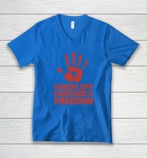 Hands Off Harvard's Freedom V-Neck T-Shirt 4