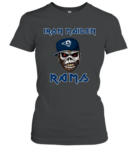 NFL Los Angeles Rams Iron Maiden Rock Band Music Football Sports j3ssTKpqWsT ladies t shirt 20 95 151514 front black