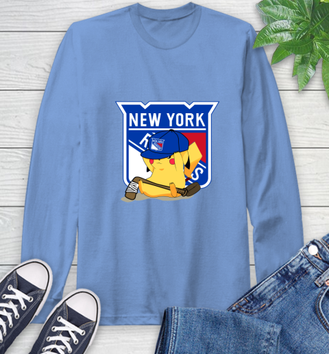 NHL Pikachu Hockey Sports New York Rangers Long Sleeve T-Shirt 11