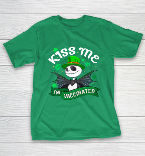 Kiss Me I'm Vaccinated Patrick's Day Jack Skellington T-Shirt 5
