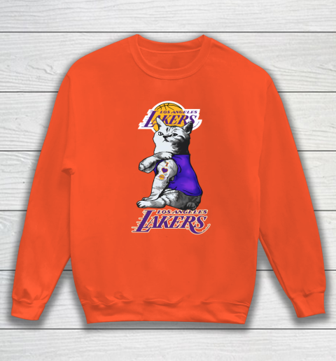 NBA Basketball My Cat Loves Los Angeles Lakers Sweatshirt 3