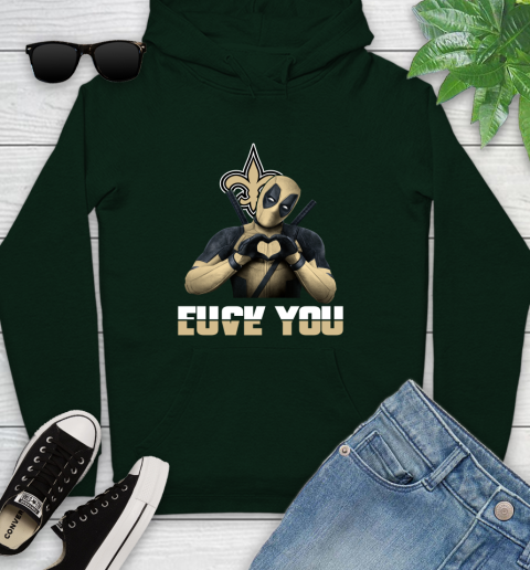 NHL New Orleans Saints Deadpool Love You Fuck You Football Sports Youth Hoodie 14