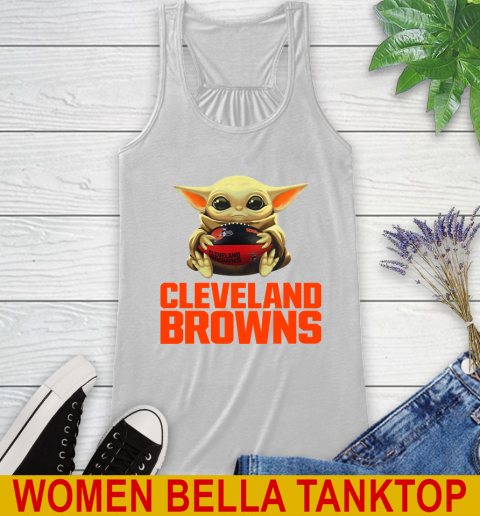 NFL Football Cleveland Browns Baby Yoda Star Wars Shirt Racerback Tank
