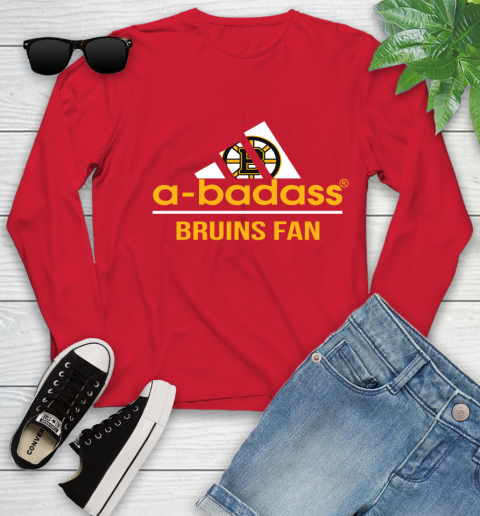 NHL A Badass Boston Bruins Fan Adidas Hockey Sports Youth Long Sleeve 11
