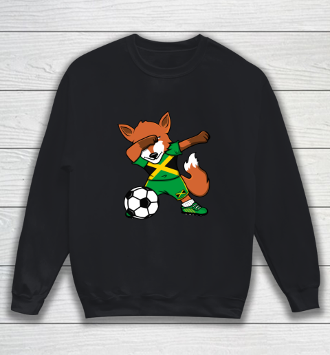 Dabbing Fox Jamaica Soccer Fans Jersey Jamaican Football Fan Sweatshirt
