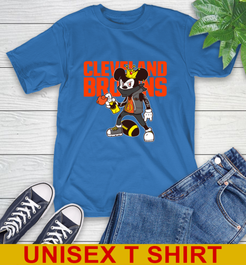 Cleveland Browns NFL Football Mickey Peace Sign Sports T-Shirt 9