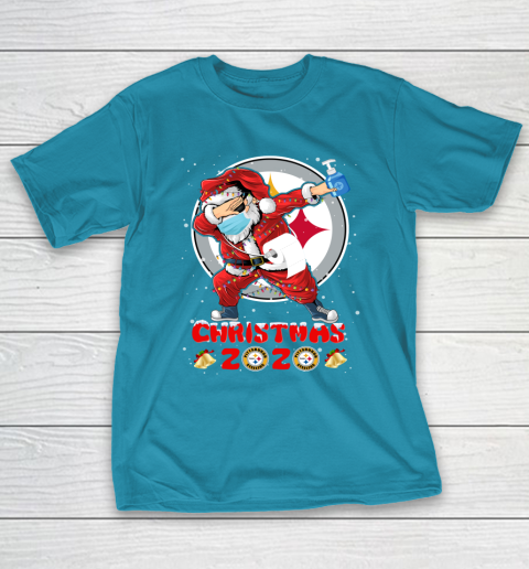 Pittsburgh Steelers Funny Santa Claus Dabbing Christmas 2020 NFL T-Shirt 7