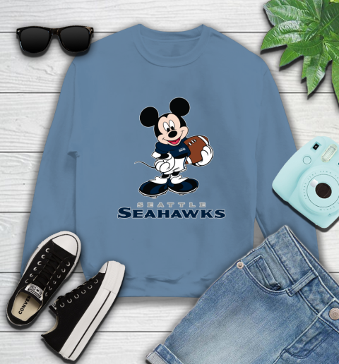 NFL Football Seattle Seahawks Cheerful Mickey Mouse Shirt Sweatshirt 8