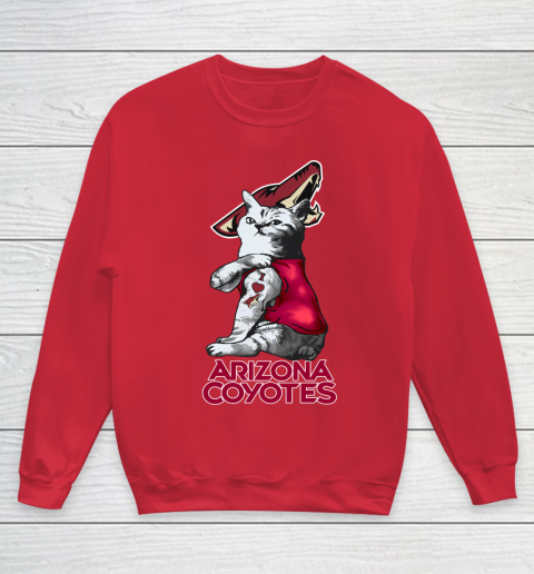 NHL My Cat Loves Arizona Coyotes Hockey Youth Sweatshirt 7