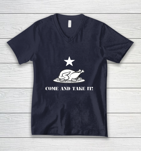 Thanksgiving Come And Take It Turkey Dinner V-Neck T-Shirt 2