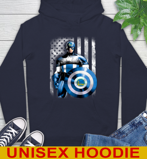 Golden State Warriors NBA Basketball Captain America Marvel Avengers American Flag Shirt Hoodie 3