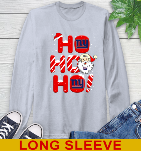 New York Giants NFL Football Ho Ho Ho Santa Claus Merry Christmas Shirt Long Sleeve T-Shirt 6
