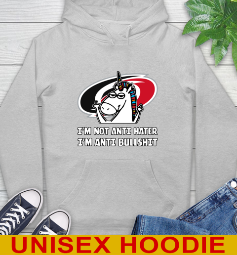 Carolina Hurricanes NHL Hockey Unicorn I'm Not Anti Hater I'm Anti Bullshit Hoodie 6