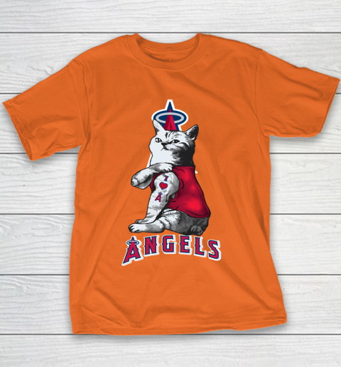 MLB Baseball My Cat Loves Los Angeles Angels Youth T-Shirt 4