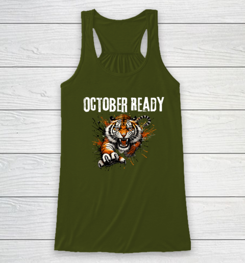 Funny October Ready For Ready Tiger Racerback Tank 2
