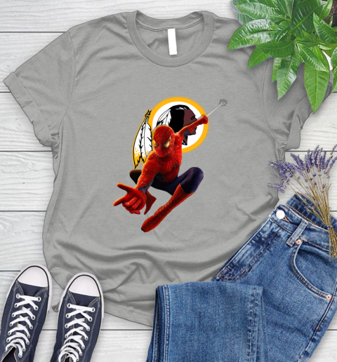 NFL Spider Man Avengers Endgame Football Washington Redskins Women's T-Shirt 10