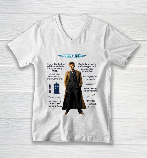 Doctor Who Shirt Dr. Who Quotes V-Neck T-Shirt