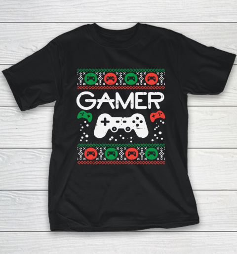 Gamer Ugly Christmas Sweater Retro Video Game Xmas Youth T-Shirt