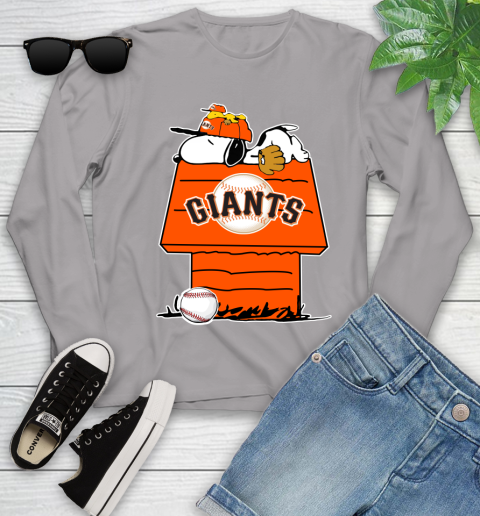 MLB San Francisco Giants Snoopy Woodstock The Peanuts Movie Baseball T Shirt_000 Youth Long Sleeve 5