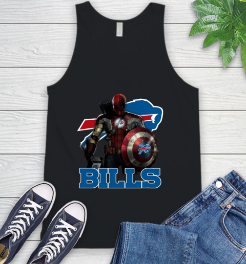 NFL Captain America Thor Spider Man Hawkeye Avengers Endgame Football Buffalo Bills Tank Top 2