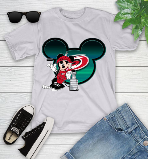NHL Carolina Hurricanes Stanley Cup Mickey Mouse Disney Hockey T Shirt Youth T-Shirt 4