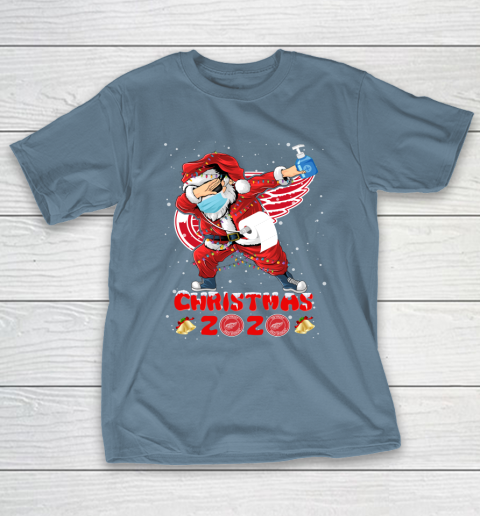 Detroit Red Wings Funny Santa Claus Dabbing Christmas 2020 NHL T-Shirt 6