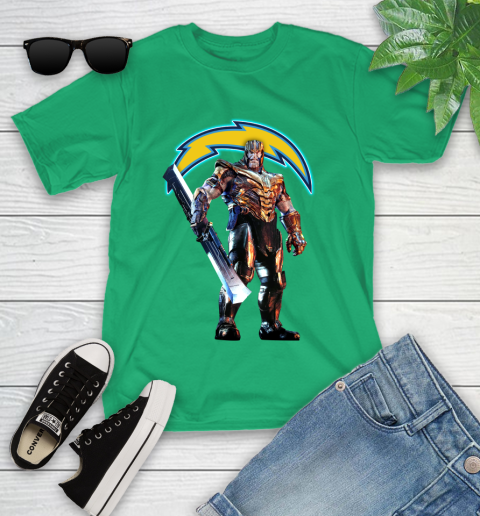 NFL Thanos Gauntlet Avengers Endgame Football San Diego Chargers Youth T-Shirt 6