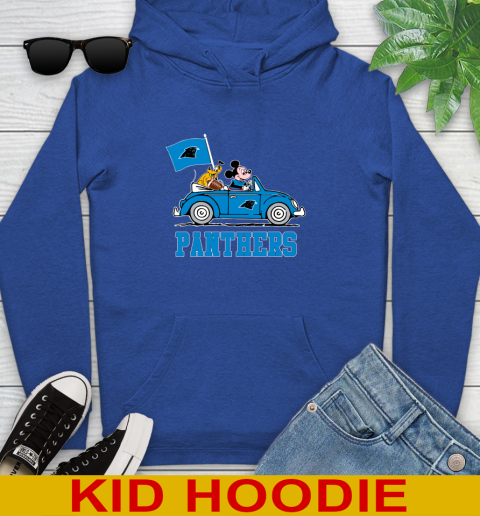 NFL Football Carolina Panthers Pluto Mickey Driving Disney Shirt Youth Hoodie 10
