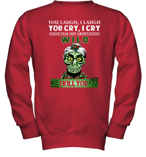 NHL Talk Shit About Minnesota Wild I Kill You Achmed The Dead Terrorist Jeffrey Dunham Hockey 8onykrw8CnB youth sweatshirt 47 95 151514 front red
